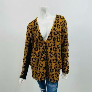 UNIF Leopard Print Cardigan - Black and Brown